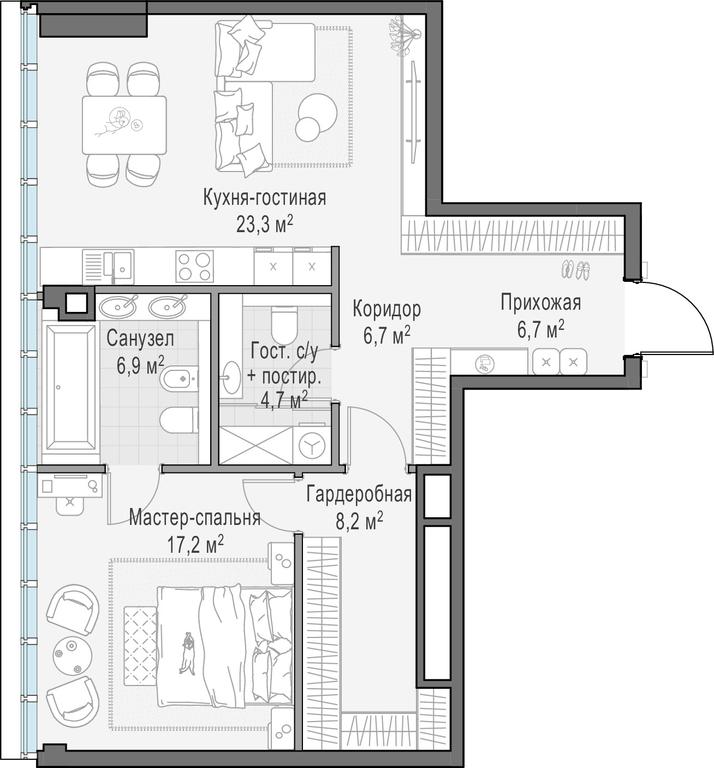 Продажа 1-комн. квартиры, 73,6 м² в ЖК «Клубный город-парк «Фрунзенская набережная»», Фрунзенская набережная, 30, Москва, Россия #1 Продажа 1-комн. квартиры, 73,6 м² в ЖК «Клубный город-парк «Фрунзенская набережная»», Фрунзенская набережная, 30, Москва, Россия #1