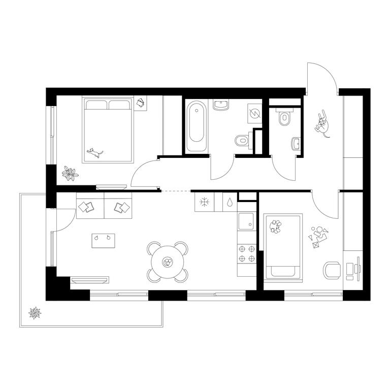 2-BD Apartment Sale, 54.7平方米 at Matveevskiy Park, Ochakovskoye Highway, вл3с11, Moscow, Russia #1