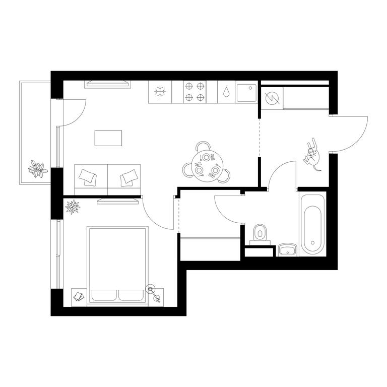 1-BD Apartment Sale, 34.7平方米 at Matveevskiy Park, Ochakovskoye Highway, вл3с11, Moscow, Russia #1