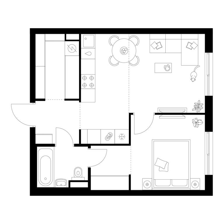 1-BD Apartment Sale, 43.8 sq. m. at Matveevskiy Park, Ochakovskoye Highway, вл3с11, Moscow, Russia #1