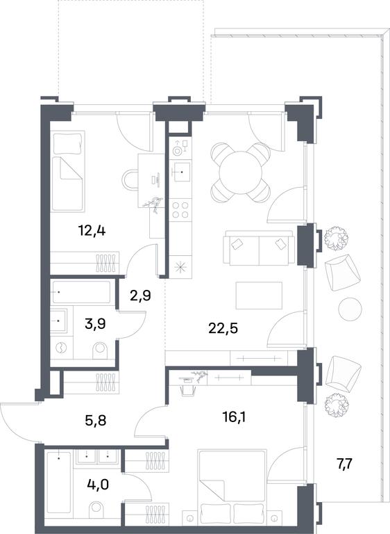 2-BD Apartment Sale, 75.3 sq. m. at Portland, Yuzhnoportovaya Street, 42с5, Moscow, Russia #2 2-BD Apartment Sale, 75.3 sq. m. at Portland, Yuzhnoportovaya Street, 42с5, Moscow, Russia #2