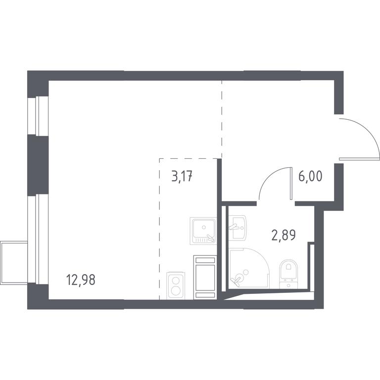 Apartment Sale, 24.8 sq. m. at Prigorod Lesnoe, Molodyozhny bulvar, 6, derevnya Misaylovo, Leninskiy City District, Moscow Region, Russia #1