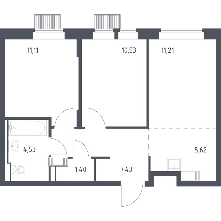 1-BD Apartment Sale, 51.83 sq. m. at Bolshoe Putilkovo, Prostornaya ulitsa, 1, Putilkovo Village, Krasnogorsk City District, Moscow Region, Russia #1