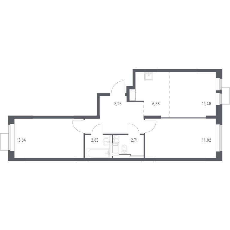1-BD Apartment Sale, 59.53 sq. m. at Bolshoe Putilkovo, Prostornaya ulitsa, 1, Putilkovo Village, Krasnogorsk City District, Moscow Region, Russia #1 1-BD Apartment Sale, 59.53 sq. m. at Bolshoe Putilkovo, Prostornaya ulitsa, 1, Putilkovo Village, Krasnogorsk City District, Moscow Region, Russia #1