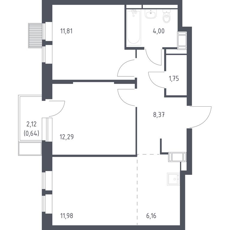 1-BD Apartment Sale, 57 sq. m. at Bolshoe Putilkovo, Prostornaya ulitsa, 1, Putilkovo Village, Krasnogorsk City District, Moscow Region, Russia #1