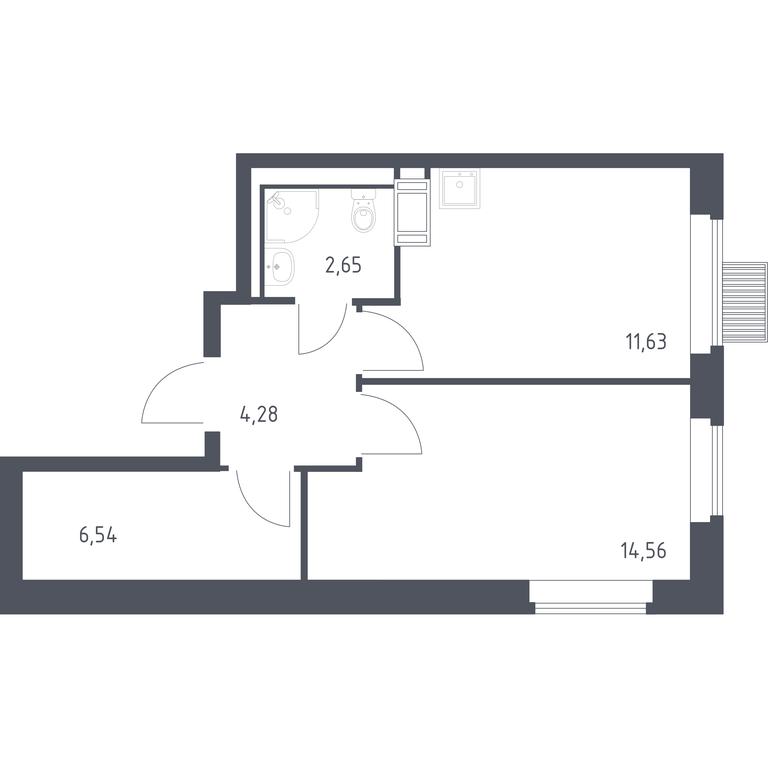 Apartment Sale, 39.66平方米 at Bolshoe Putilkovo, Prostornaya ulitsa, 1, Putilkovo Village, Krasnogorsk City District, Moscow Region, Russia #1