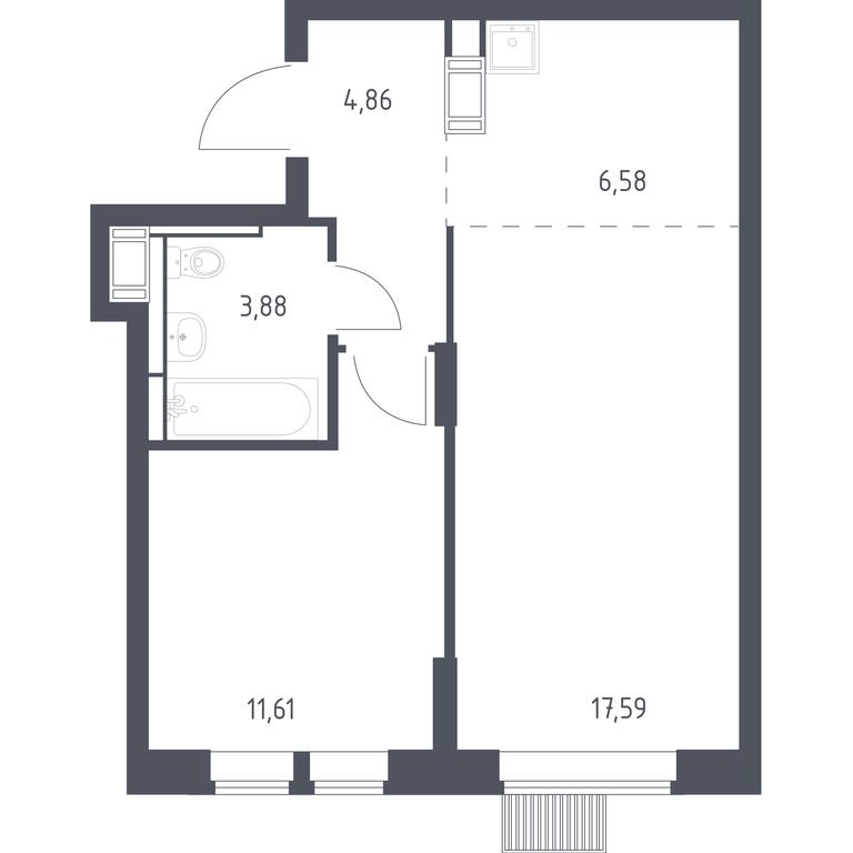 Apartment Sale, 44.52 sq. m. at Bolshoe Putilkovo, Prostornaya ulitsa, 1, Putilkovo Village, Krasnogorsk City District, Moscow Region, Russia #1 Apartment Sale, 44.52 sq. m. at Bolshoe Putilkovo, Prostornaya ulitsa, 1, Putilkovo Village, Krasnogorsk City District, Moscow Region, Russia #1