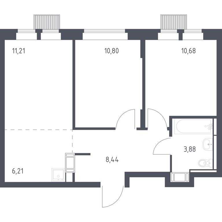 1-BD Apartment Sale, 51.22 sq. m. at Bolshoe Putilkovo, Prostornaya ulitsa, 1, Putilkovo Village, Krasnogorsk City District, Moscow Region, Russia #1