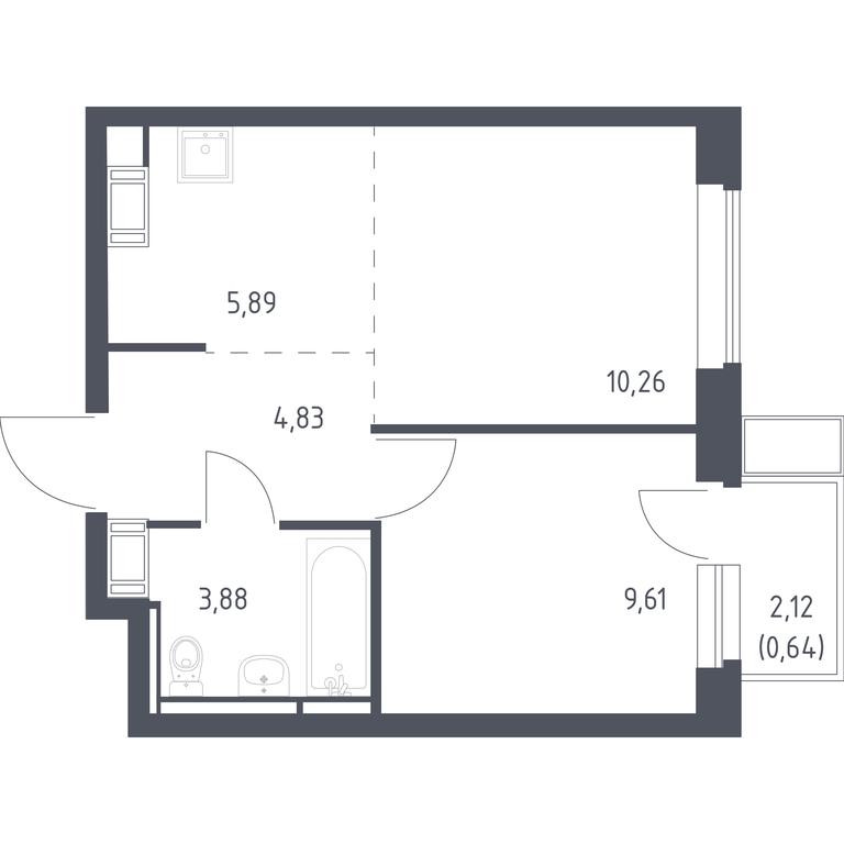 Apartment Sale, 35.11 sq. m. at Bolshoe Putilkovo, Prostornaya ulitsa, 1, Putilkovo Village, Krasnogorsk City District, Moscow Region, Russia #1