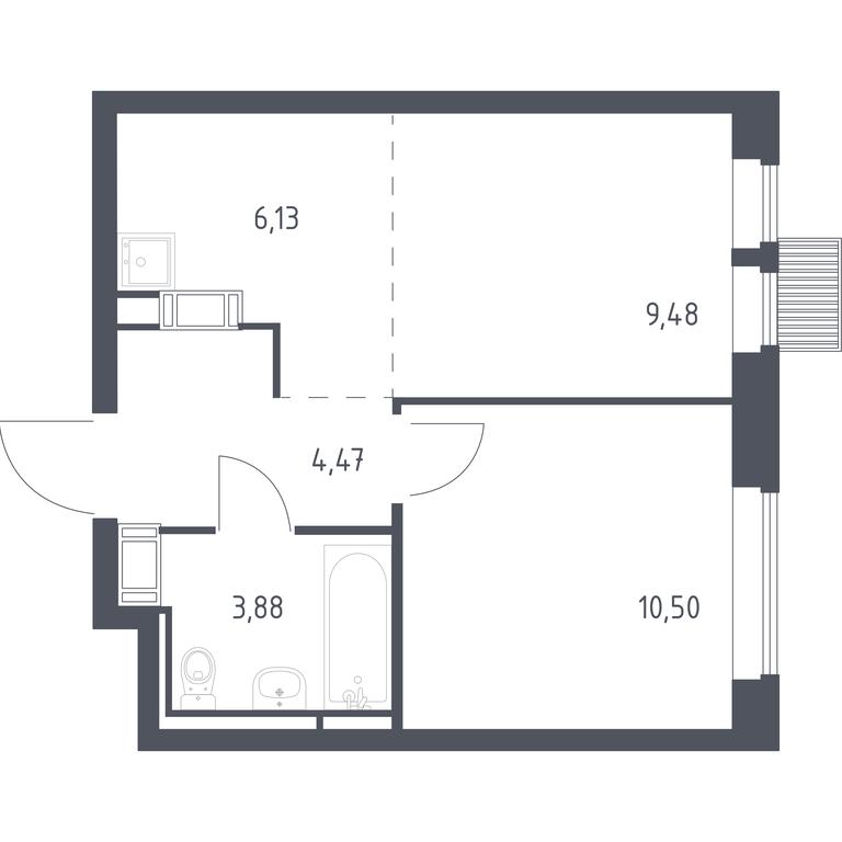 Apartment Sale, 34.46平方米 at Bolshoe Putilkovo, Prostornaya ulitsa, 1, Putilkovo Village, Krasnogorsk City District, Moscow Region, Russia #1