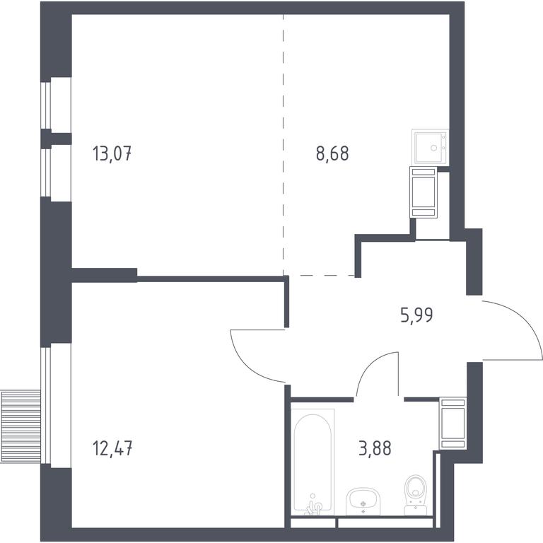 Apartment Sale, 44.09 sq. m. at Bolshoe Putilkovo, Prostornaya ulitsa, 1, Putilkovo Village, Krasnogorsk City District, Moscow Region, Russia #1 Apartment Sale, 44.09 sq. m. at Bolshoe Putilkovo, Prostornaya ulitsa, 1, Putilkovo Village, Krasnogorsk City District, Moscow Region, Russia #1