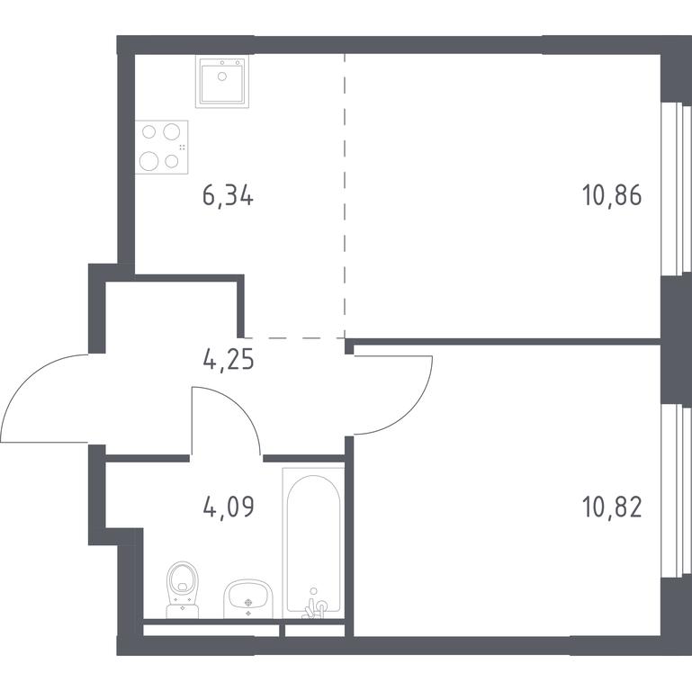 Apartment Sale, 36.36 sq. m. at Mytishchi Park, Silikatnaya ulitsa, 41к3, Mytischi, Moscow Region, Russia #1