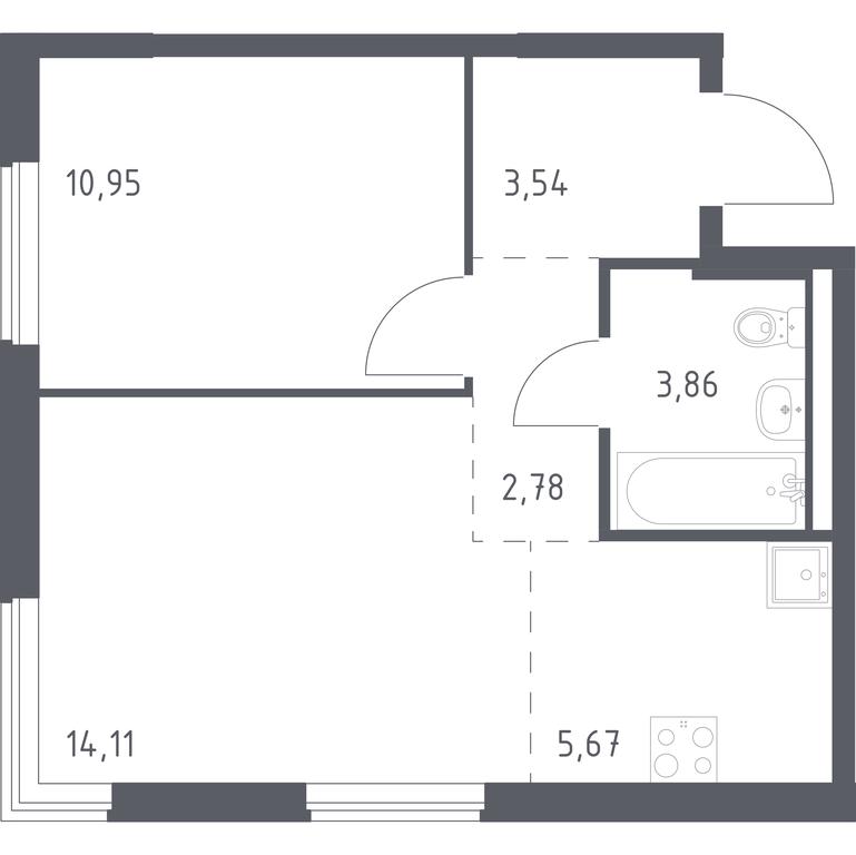 Apartment Sale, 40.91 sq. m. at Mytishchi Park, Silikatnaya ulitsa, 41к3, Mytischi, Moscow Region, Russia #1