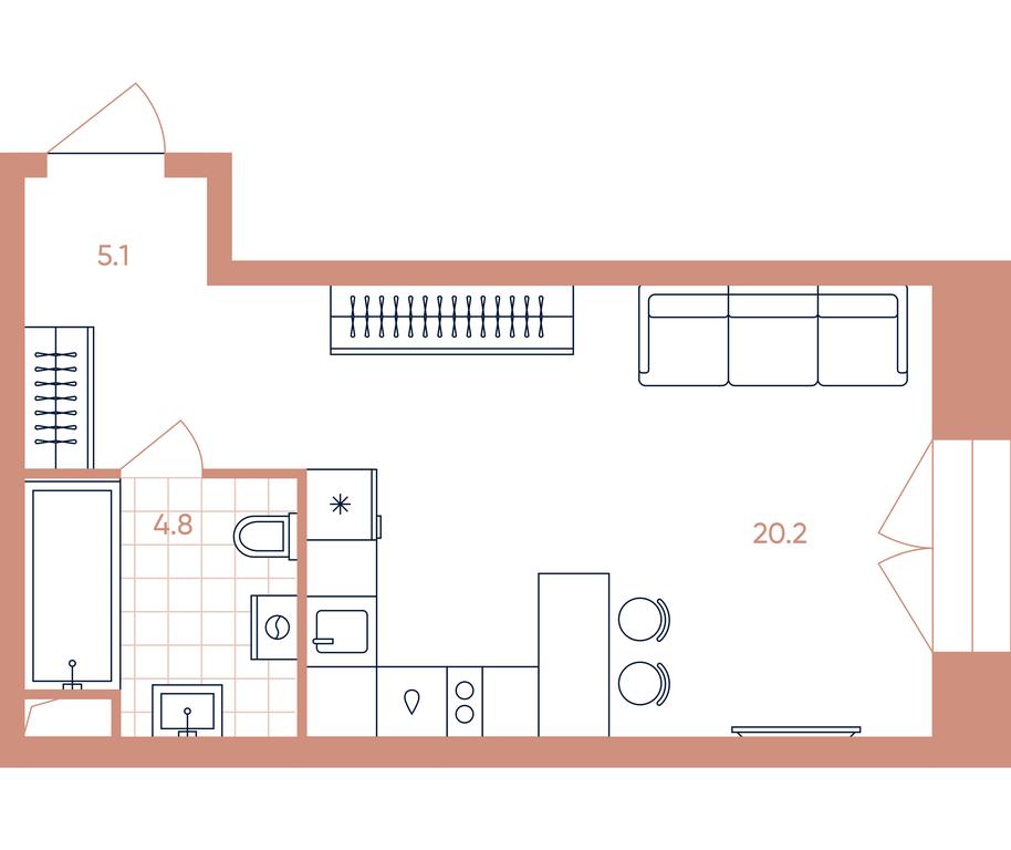 Apartment Sale, 30.1平方米 at Era, Derbenevskaya Street, Moscow, Russia #1