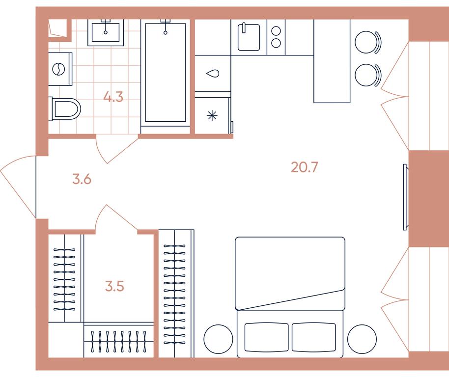 Apartment Sale, 32.1 sq. m. at Era, Derbenevskaya Street, Moscow, Russia #1