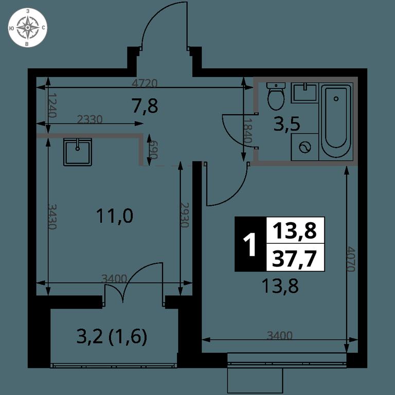 1-BD Apartment Sale, 37.7 sq. m. at 1-y Salarevskiy, Kiyevskoye Highway, Moskovskiy Settlement, Moscow, Russia #2 1-BD Apartment Sale, 37.7 sq. m. at 1-y Salarevskiy, Kiyevskoye Highway, Moskovskiy Settlement, Moscow, Russia #2