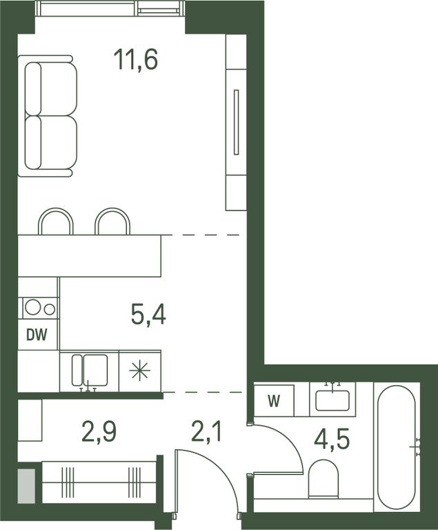Apartment Sale, 26.5 sq. m. at Moments, Volokolamskoye Highway, 28, Moscow, Russia #1