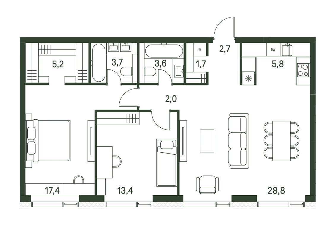 3-BD Apartment Sale, 84.3 sq. m. at Moments, Volokolamskoye Highway, 28, Moscow, Russia #2 3-BD Apartment Sale, 84.3 sq. m. at Moments, Volokolamskoye Highway, 28, Moscow, Russia #2