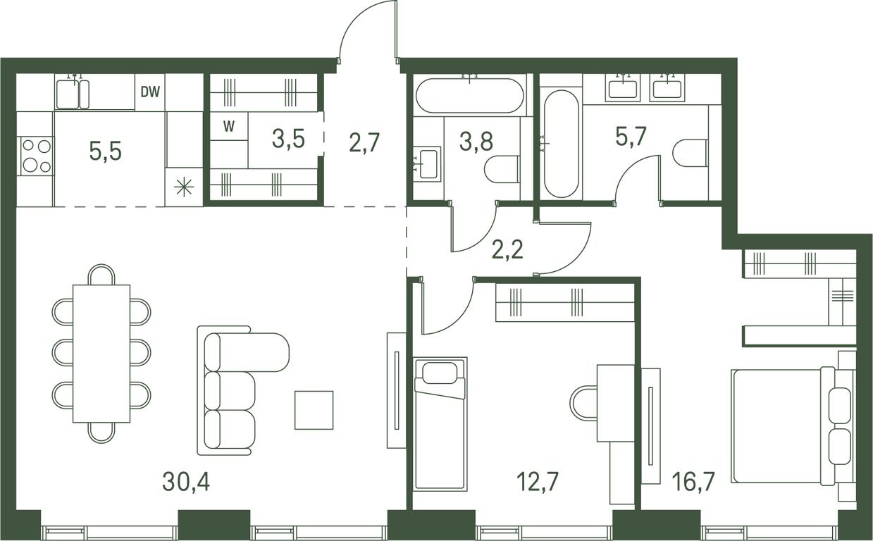 2-BD Apartment Sale, 83.2 sq. m. at Moments, Volokolamskoye Highway, 28, Moscow, Russia #1 2-BD Apartment Sale, 83.2 sq. m. at Moments, Volokolamskoye Highway, 28, Moscow, Russia #1