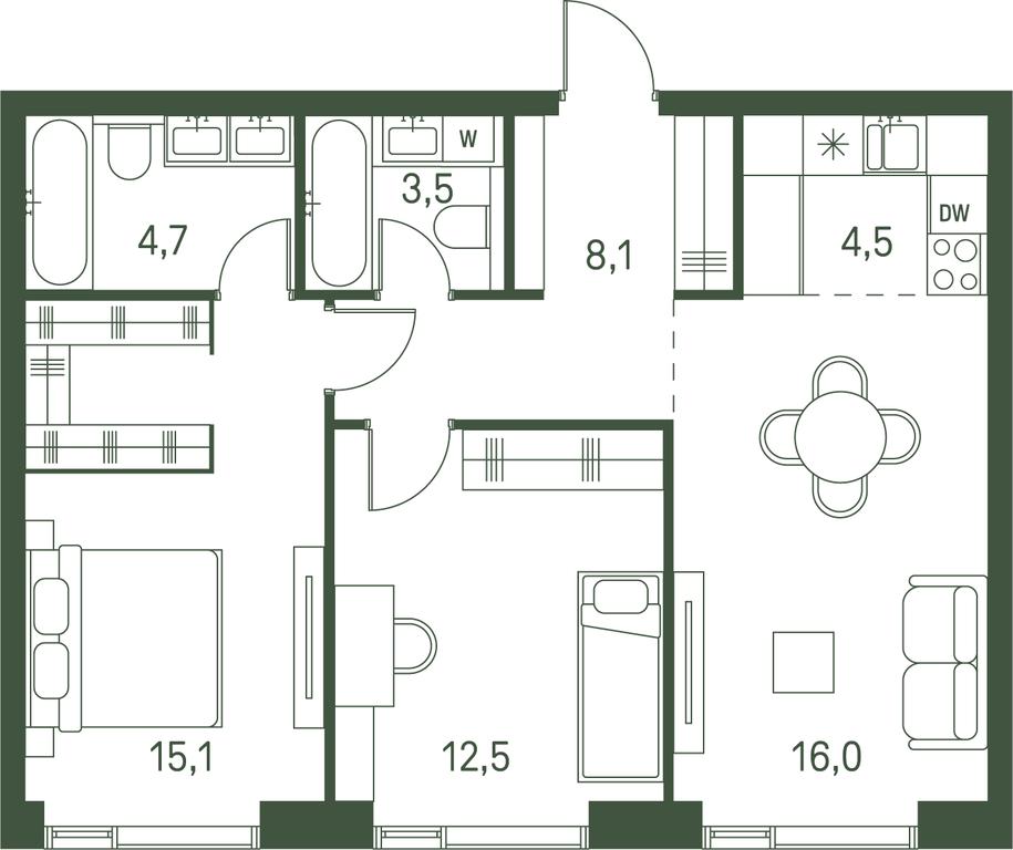 2-BD Apartment Sale, 64.4平方米 at Moments, Volokolamskoye Highway, 28, Moscow, Russia #1 2-BD Apartment Sale, 64.4平方米 at Moments, Volokolamskoye Highway, 28, Moscow, Russia #1