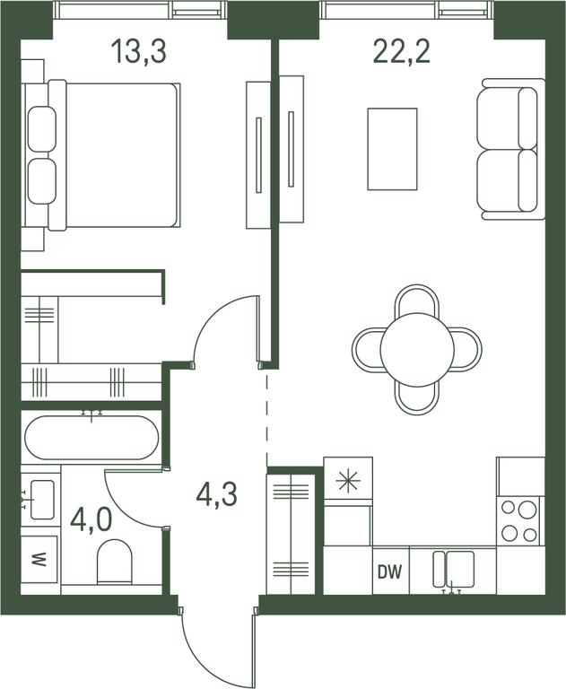 1-BD Apartment Sale, 43.8平方米 at Moments, Volokolamskoye Highway, 28, Moscow, Russia #2 1-BD Apartment Sale, 43.8平方米 at Moments, Volokolamskoye Highway, 28, Moscow, Russia #2