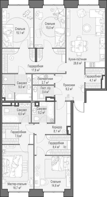 Продажа 3-комн. квартиры, 173,1 м² в ЖК «Роскошный квартал LIFE TIME (ЛАЙФ ТАЙМ)», улица Сергея Макеева, вл11/9с1-10, Москва, Россия #1 Продажа 3-комн. квартиры, 173,1 м² в ЖК «Роскошный квартал LIFE TIME (ЛАЙФ ТАЙМ)», улица Сергея Макеева, вл11/9с1-10, Москва, Россия #1
