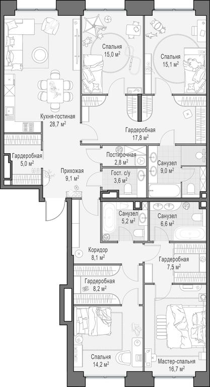 3-BD Apartment Sale, 173.8平方米 at Life Time, Sergeya Makeyeva Street, вл11/9с1-10, Moscow, Russia #1 3-BD Apartment Sale, 173.8平方米 at Life Time, Sergeya Makeyeva Street, вл11/9с1-10, Moscow, Russia #1