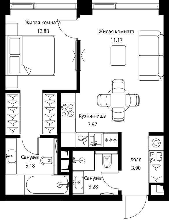 1-BD Apartment Sale, 44.38平方米 at City Bay, Volokolamskoye Highway, 95с3, Moscow, Russia #1 1-BD Apartment Sale, 44.38平方米 at City Bay, Volokolamskoye Highway, 95с3, Moscow, Russia #1