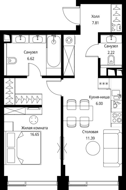 1-BD Apartment Sale, 50.69平方米 at City Bay, Volokolamskoye Highway, 95с3, Moscow, Russia #1 1-BD Apartment Sale, 50.69平方米 at City Bay, Volokolamskoye Highway, 95с3, Moscow, Russia #1