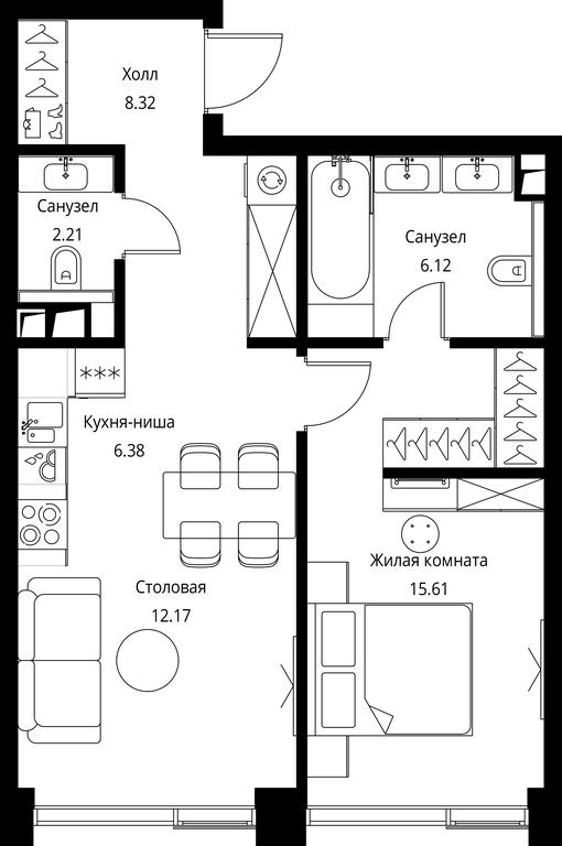 1-BD Apartment Sale, 50.81 sq. m. at City Bay, Volokolamskoye Highway, 95с3, Moscow, Russia #1 1-BD Apartment Sale, 50.81 sq. m. at City Bay, Volokolamskoye Highway, 95с3, Moscow, Russia #1