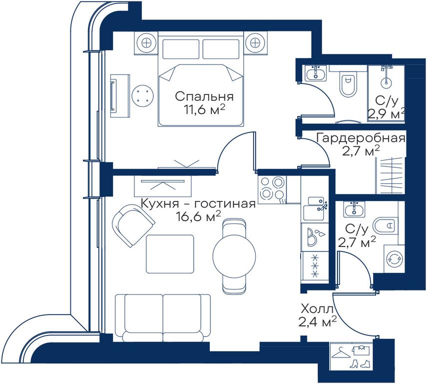 1-BD Apartment Sale, 38.38 sq. m. at City Bay, Volokolamskoye Highway, 95с3, Moscow, Russia #1 1-BD Apartment Sale, 38.38 sq. m. at City Bay, Volokolamskoye Highway, 95с3, Moscow, Russia #1