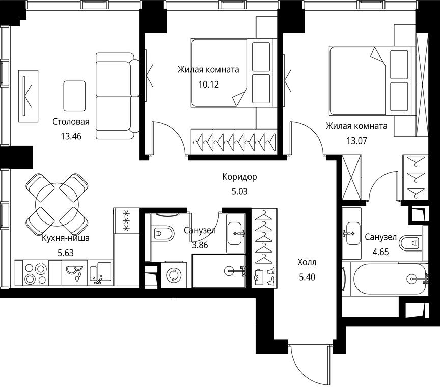 2-BD Apartment Sale, 61.22 sq. m. at City Bay, Volokolamskoye Highway, 95с3, Moscow, Russia #1 2-BD Apartment Sale, 61.22 sq. m. at City Bay, Volokolamskoye Highway, 95с3, Moscow, Russia #1