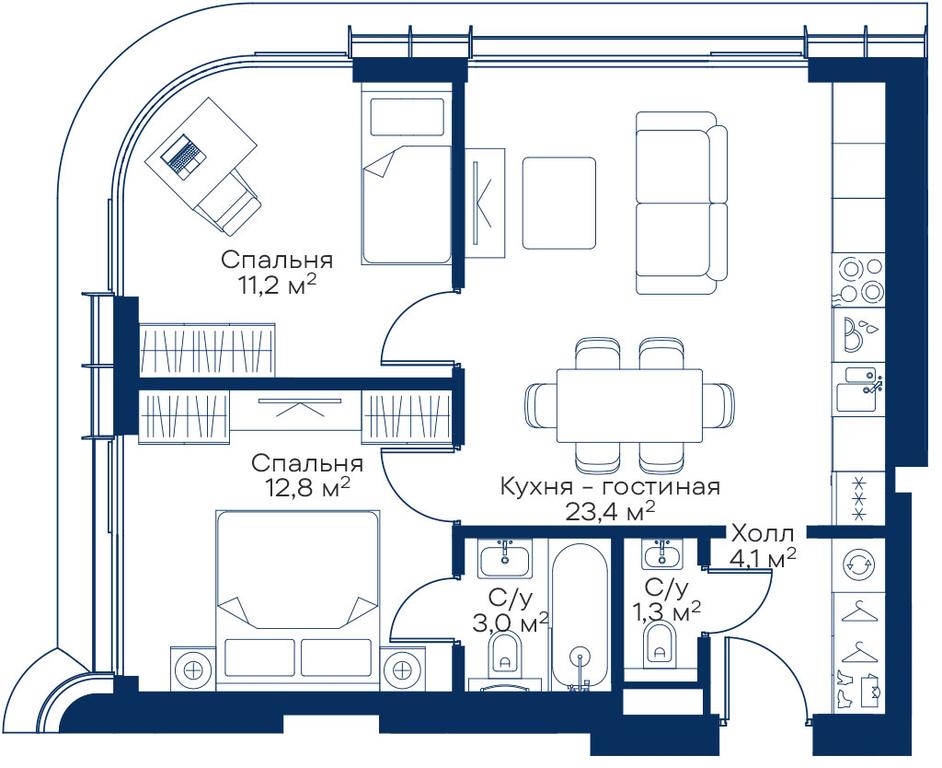 Продажа 2-комн. квартиры, 54,51 м² в ЖК «Сити Бэй (City Bay)», Волоколамское шоссе, 95с3, Москва, Россия #1 Продажа 2-комн. квартиры, 54,51 м² в ЖК «Сити Бэй (City Bay)», Волоколамское шоссе, 95с3, Москва, Россия #1