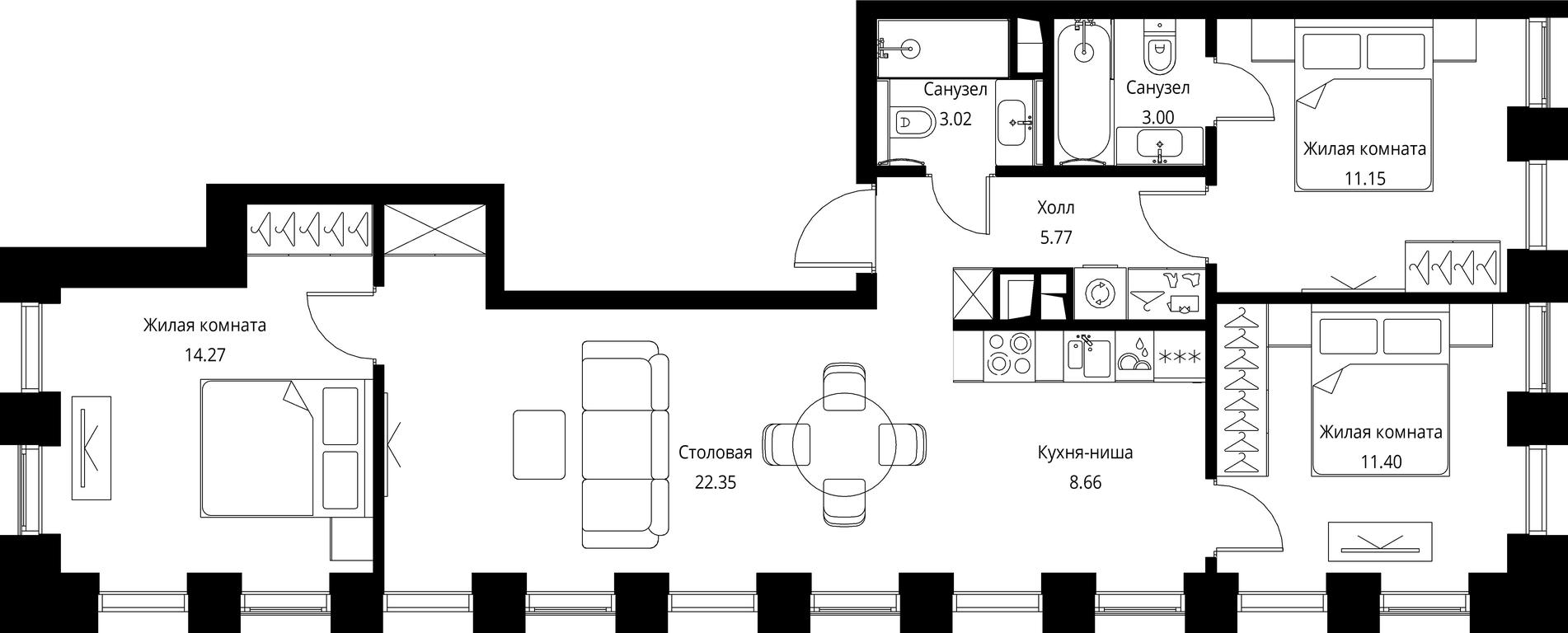 3-BD Apartment Sale, 79.62 sq. m. at City Bay, Volokolamskoye Highway, 95с3, Moscow, Russia #1 3-BD Apartment Sale, 79.62 sq. m. at City Bay, Volokolamskoye Highway, 95с3, Moscow, Russia #1