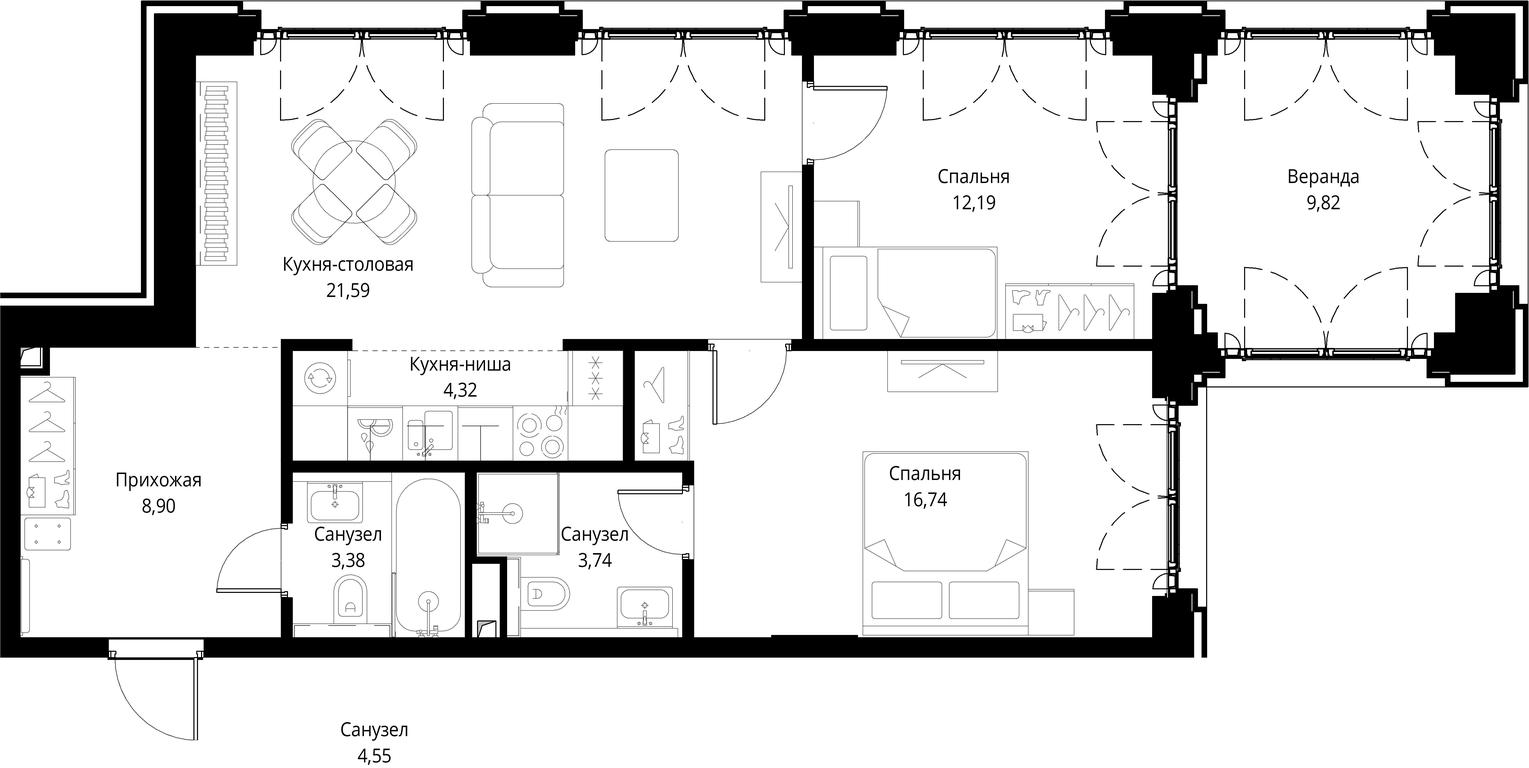2-BD Apartment Sale, 80.68 sq. m. at City Bay, Volokolamskoye Highway, 95с3, Moscow, Russia #1 2-BD Apartment Sale, 80.68 sq. m. at City Bay, Volokolamskoye Highway, 95с3, Moscow, Russia #1
