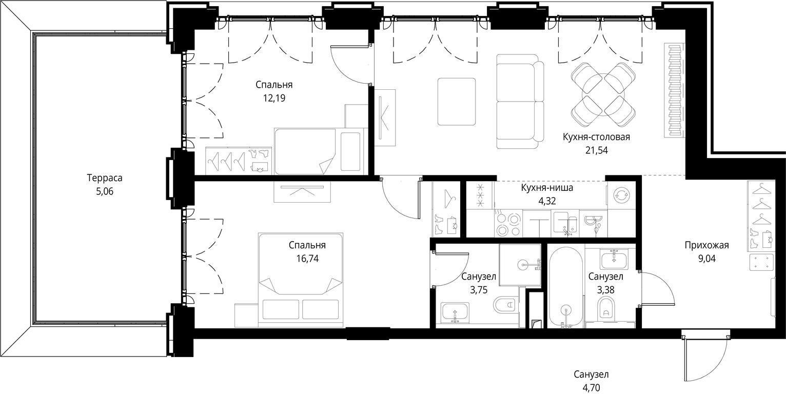 2-BD Apartment Sale, 76.01平方米 at City Bay, Volokolamskoye Highway, 95с3, Moscow, Russia #1 2-BD Apartment Sale, 76.01平方米 at City Bay, Volokolamskoye Highway, 95с3, Moscow, Russia #1