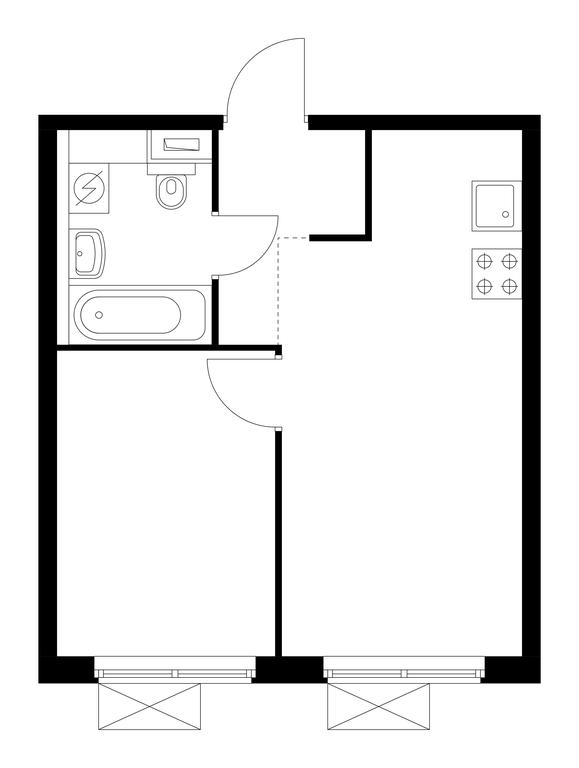 1-BD Apartment Sale, 31.5 sq. m. at Pervyi Dubrovskiy, Novoostapovskaya Street, 1с4, Moscow, Russia #1