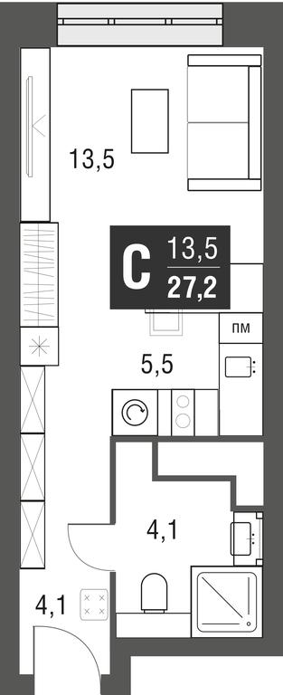 Apartment Sale, 27.2 sq. m. at Afi Tower, Serebryakova Drive, 11-13к1, Moscow, Russia #1 Apartment Sale, 27.2 sq. m. at Afi Tower, Serebryakova Drive, 11-13к1, Moscow, Russia #1