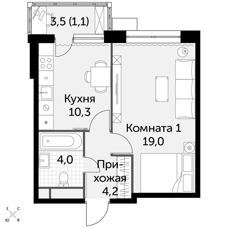 1-BD Apartment Sale, 38.5平方米 at Datskiy Kvartal, Datskiy Kvartal Residential Complex, posyolok Nagornoye, Mytishi Urban District, Moscow Region, Russia #1 1-BD Apartment Sale, 38.5平方米 at Datskiy Kvartal, Datskiy Kvartal Residential Complex, posyolok Nagornoye, Mytishi Urban District, Moscow Region, Russia #1