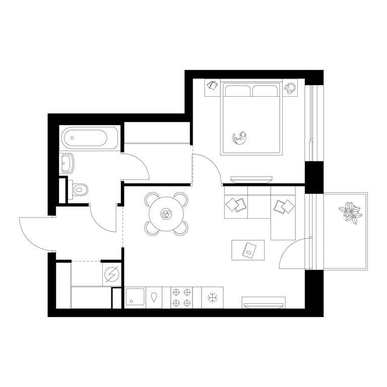 1-BD Apartment Sale, 38.2 sq. m. at Zelionyi Park, 687-y proyezd, 15с2, Zelenograd, Moscow, Russia #1
