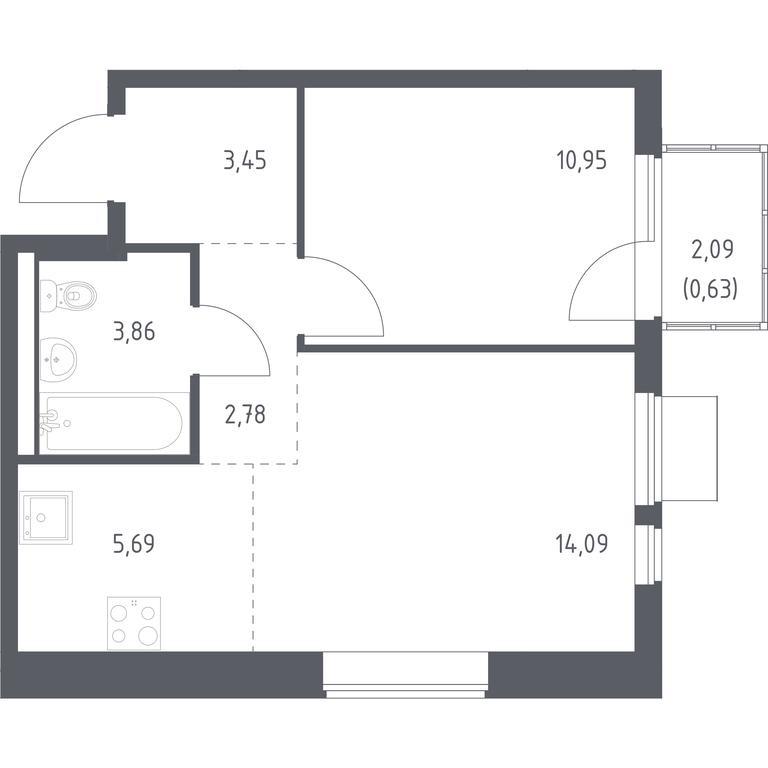 Apartment Sale, 41.45 sq. m. at Gorki Park, Shkolnaya ulitsa, 2, derevnya Korobovo, Leninskiy City District, Moscow Region, Russia #1 Apartment Sale, 41.45 sq. m. at Gorki Park, Shkolnaya ulitsa, 2, derevnya Korobovo, Leninskiy City District, Moscow Region, Russia #1