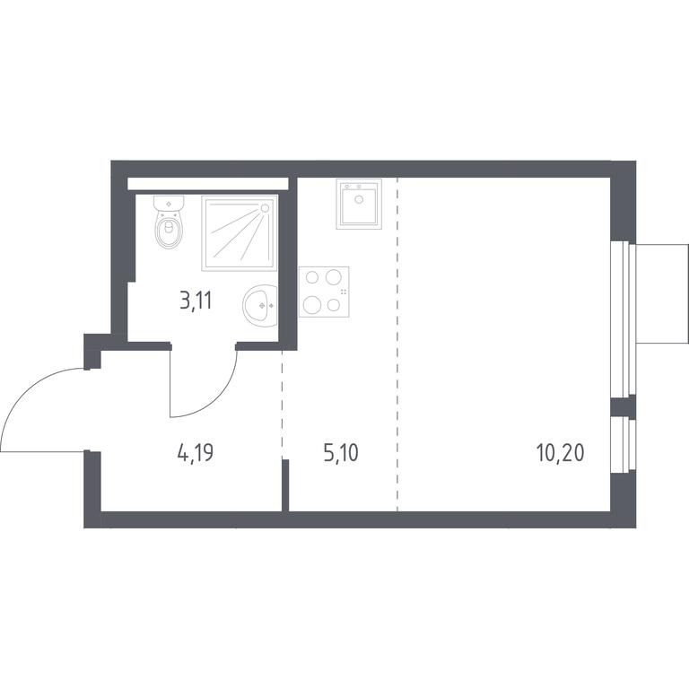 Apartment Sale, 22.6 sq. m. at Gorki Park, Shkolnaya ulitsa, 2, derevnya Korobovo, Leninskiy City District, Moscow Region, Russia #1