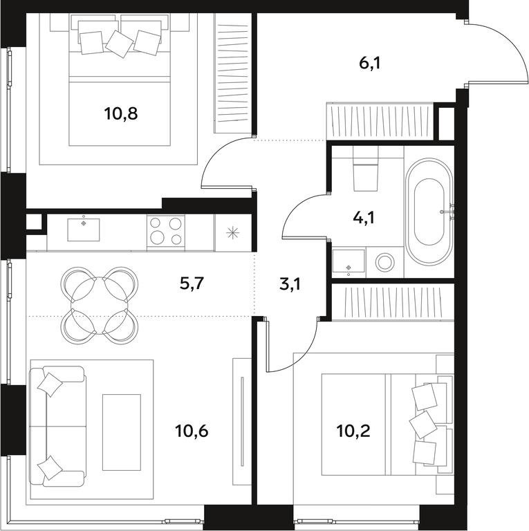 1-BD Apartment Sale, 50.6 sq. m. at Alia, Lyotnaya Street, 95Бк2, Moscow, Russia #1 1-BD Apartment Sale, 50.6 sq. m. at Alia, Lyotnaya Street, 95Бк2, Moscow, Russia #1