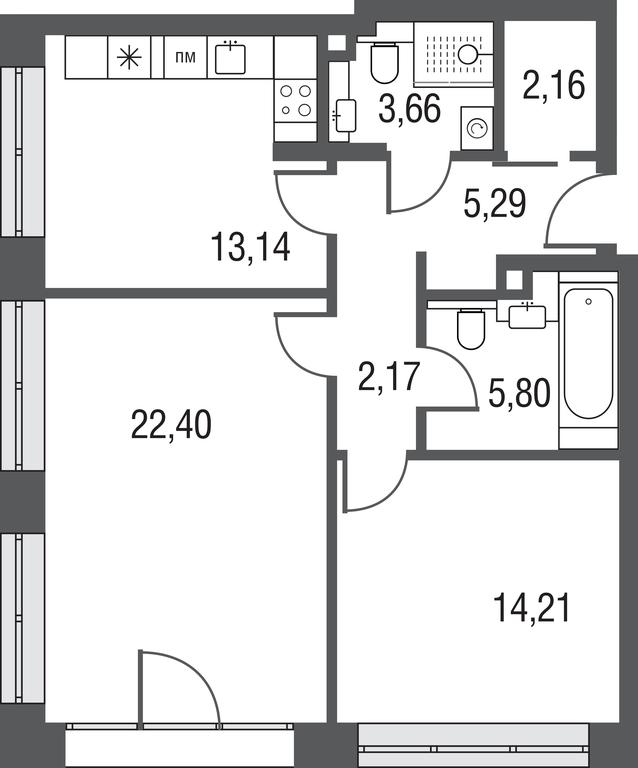 2-BD Apartment Sale, 70.9 sq. m. at AFI Park Voroncovskiy, Akademika Chelomeya Street, 7Ас2, Moscow, Russia #1 2-BD Apartment Sale, 70.9 sq. m. at AFI Park Voroncovskiy, Akademika Chelomeya Street, 7Ас2, Moscow, Russia #1
