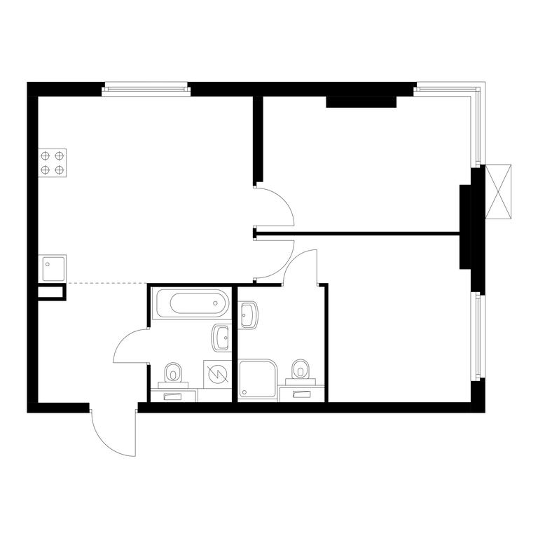 2-BD Apartment Sale, 57.3 sq. m. at Holland Park, Volokolamskoye Highway, 71/13к1, Moscow, Russia #1