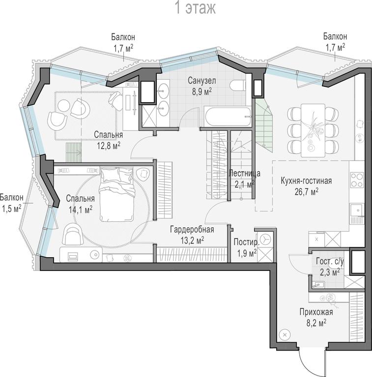 3-BD Apartment Sale, 125.1 sq. m. at Tishinskiy bulvar, Gruzinsky Val Street, 10, Moscow, Russia #1 3-BD Apartment Sale, 125.1 sq. m. at Tishinskiy bulvar, Gruzinsky Val Street, 10, Moscow, Russia #1
