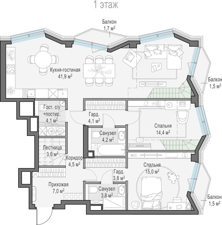 4-BD Apartment Sale, 150.2平方米 at Tishinskiy bulvar, Gruzinsky Val Street, 10, Moscow, Russia #1 4-BD Apartment Sale, 150.2平方米 at Tishinskiy bulvar, Gruzinsky Val Street, 10, Moscow, Russia #1