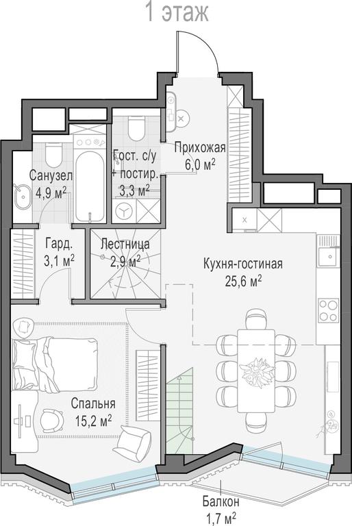 1-BD Apartment Sale, 86.5 sq. m. at Tishinskiy bulvar, Gruzinsky Val Street, 10, Moscow, Russia #1 1-BD Apartment Sale, 86.5 sq. m. at Tishinskiy bulvar, Gruzinsky Val Street, 10, Moscow, Russia #1