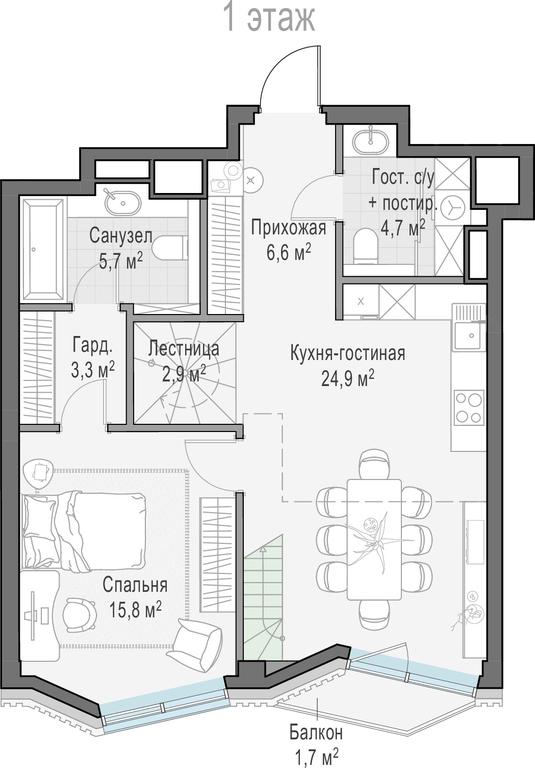 1-BD Apartment Sale, 90.2平方米 at Tishinskiy bulvar, Gruzinsky Val Street, 10, Moscow, Russia #1 1-BD Apartment Sale, 90.2平方米 at Tishinskiy bulvar, Gruzinsky Val Street, 10, Moscow, Russia #1