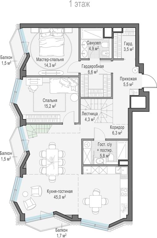 3-BD Apartment Sale, 154 sq. m. at Tishinskiy bulvar, Gruzinsky Val Street, 10, Moscow, Russia #1 3-BD Apartment Sale, 154 sq. m. at Tishinskiy bulvar, Gruzinsky Val Street, 10, Moscow, Russia #1